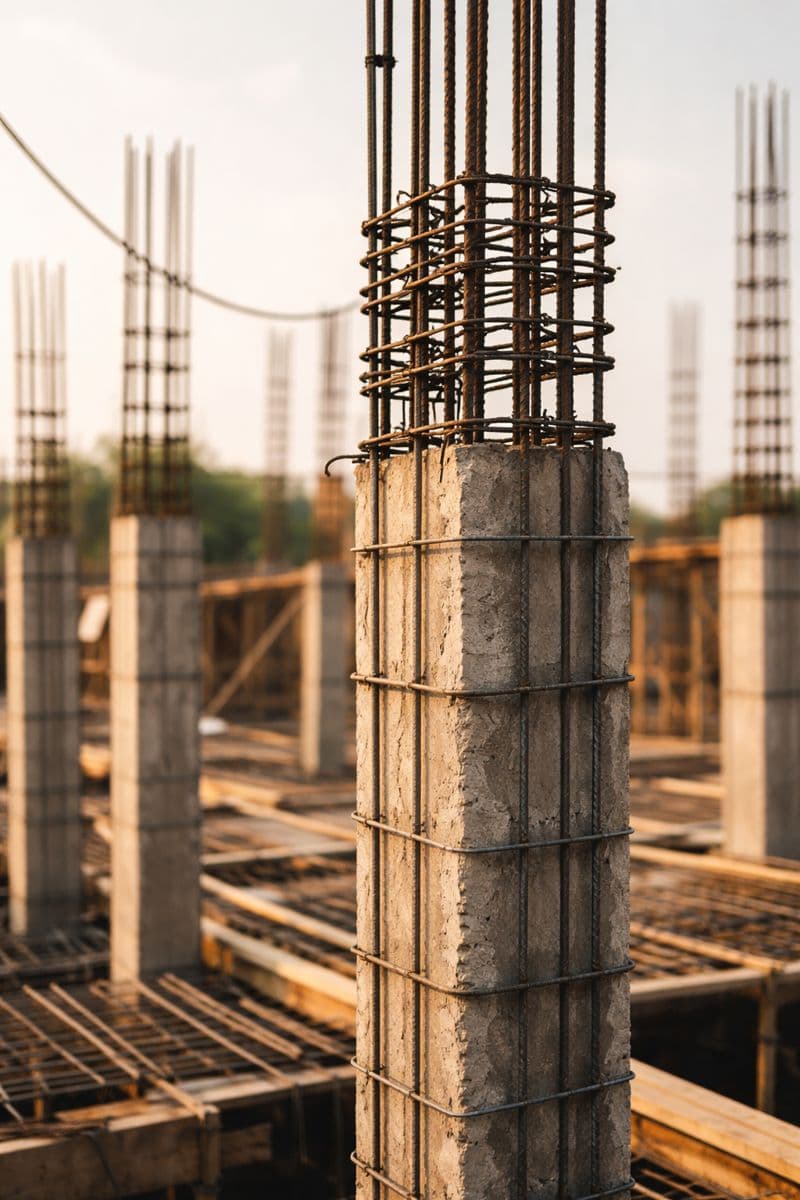 Column reinforcement works in Zone B