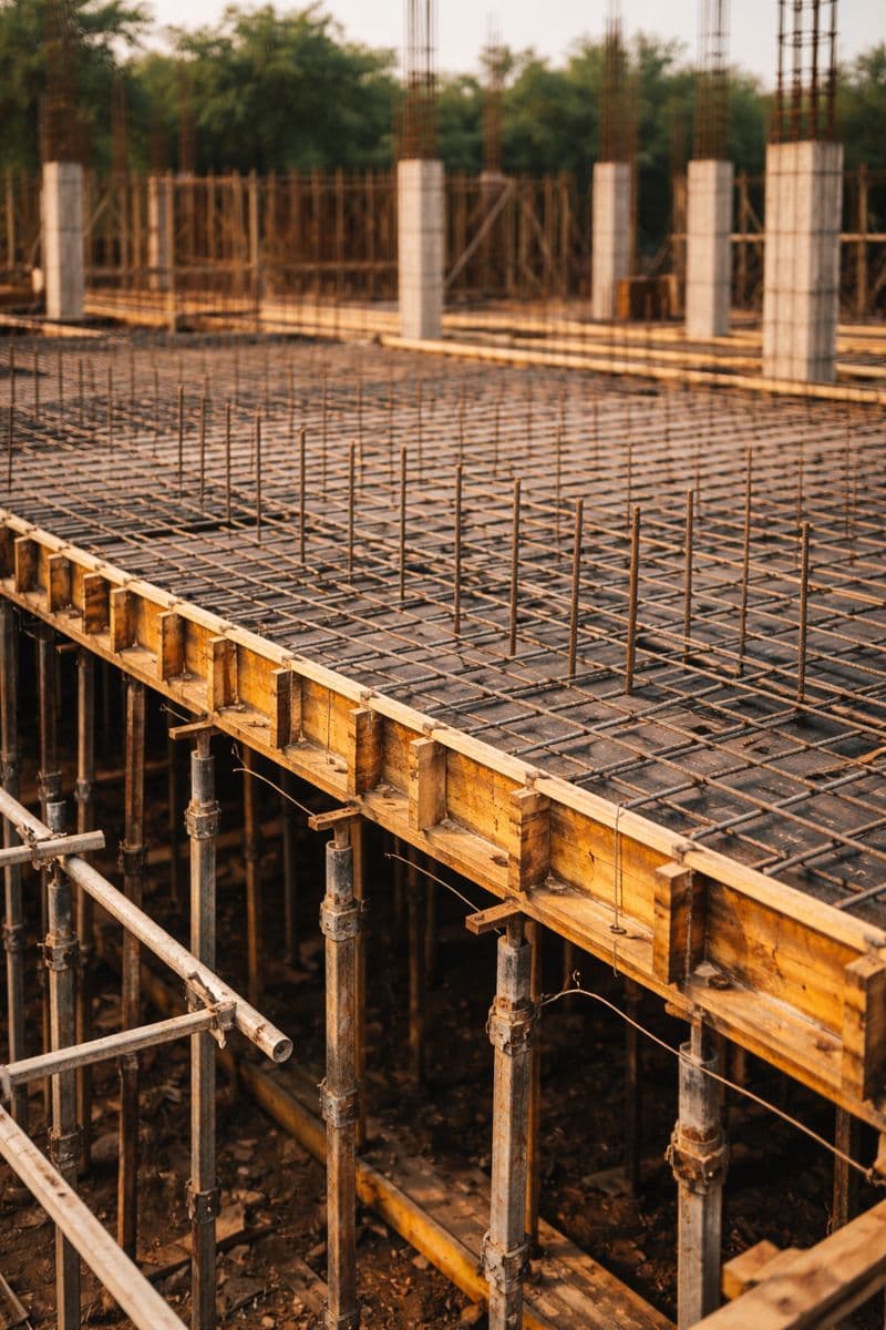 Completed slab formwork in Zone A